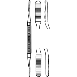 Sklar Miller-Colburn, Nail and Bone Rasp, Double End Plain Serrations - 7-1/2"