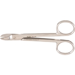 Miltex Wire Cutting Scissors, 4-1/4", One Serrated Blade, Curved