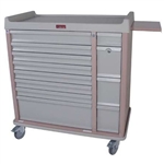 Harloff Medication Box Cart, All Aluminum Optimal Line with Key Lock