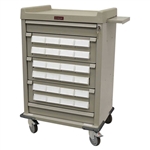 Harloff Medication Cart, Aluminum Cassette, Optimal 24 Bin with Key Lock