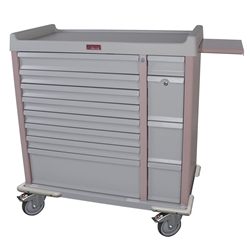 Harloff Medication Box Cart, Aluminum Unit Dose with Key Lock