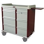 Harloff Medication Cart, OptimAL Line 600, Aluminum Punch Card with Double Wide Narcotics Drawer, Standard Package