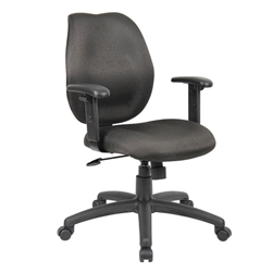 Boss Mid-Back Task Chair with Adjustable Arms, Black