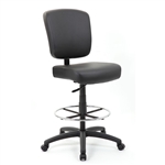 Boss Oversized Drafting Stool with Foot Rest, Black