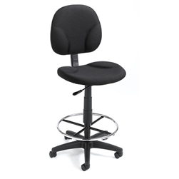 Boss Stand Up Fabric Drafting Stool with Foot Rest