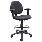 Boss Stand Up Fabric Drafting Stool with Foot Rest