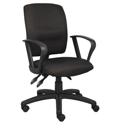 Boss Multi-Function Fabric Task Chair with Loop Arms