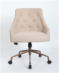 Boss Desk Chair-Beige with Rustic Bronze Base