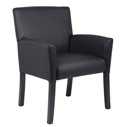 Boss Box Arm Guest, Accent or Dining Chair with Black Base