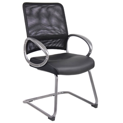 Boss Mesh Back with Pewter Finish Guest Chair