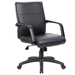 Boss Mid Back Executive Chair In Leather Plus