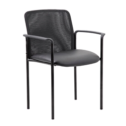 Boss Stackable Mesh Back/Caressoft Seat Guest Chair, Black
