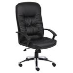 Boss High Back LeatherPlus Chair with Chrome Base