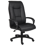 Boss Executive Leather Plus Chair with Padded Arm & Knee Tilt