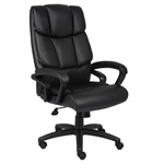 Boss No Tool Required Executive Top Grain Leather Chair with Knee Tilt