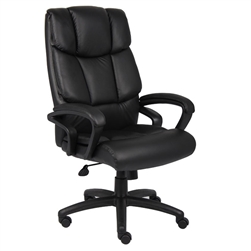 Boss No Tool Required Executive Top Grain Leather Chair with Knee Tilt