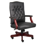 Boss Classic Caressoft Chair With Mahogany Finish