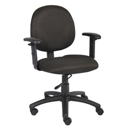 Boss Diamond Task Chair in Black with Adjustable Arms