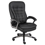 Boss High Back Executive Chair with Pewter Finished Base/Arms