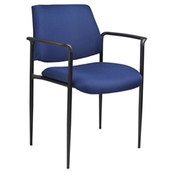 Boss Square Back Diamond Stacking Chair with Arm