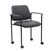 Boss Square Back Diamond Stacking Chair with Arm and Casters in Black Caressoft