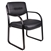 Boss Leather Sled Base Side Chair with Arms