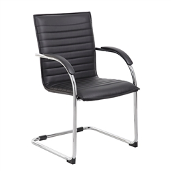 Boss Chrome Frame Vinyl Side Chair (Set of 2)