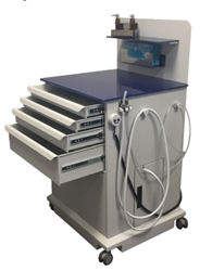 BR Surgical OTOCART ENT Treatment Cabinet w/ 4 Drawers, Built-in Pressure/Suction Pump & Backsplash