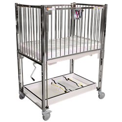 Novum Medical ICU 4-Side Drop Cribs - Infant - Trendelenburg Deck - Chrome Finish