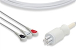 Colin One-Piece ECG Cable, 3 Leads Snap