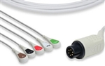 AAMI One-Piece ECG Cable - 5 Leads Snap