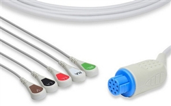 Datex-Ohmeda One-Piece Compatible ECG Cable - 5 Leads Snap