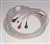 10 foot EKG patient cable with 4 leads, snap.