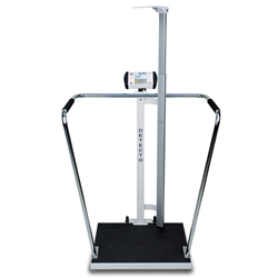 Detecto Bariatric Scale, Digital, 1000lb x 0.2lb / 450kg x 0.1kg, 24" x 24" Platform, Digital Height Rod