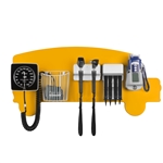 Pediatric Diagnostic Station - School Bus Wall Board, Coaxial Ophthalmoscope (Halogen), Fiber Optic Otoscope (Halogen), Specula Dispenser, Aneroid BP, Child Cuff, Cuff Basket & Oral Digital Thermometer