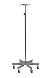 6-Leg 4-Hook IV Stand w/Epoxy Coated Heavy Base