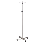 Clinton Stainless Steel IV Pole with 2-Hook Top