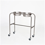 Mid Central Medical Stainless Steel Double Bowl Solution Stand