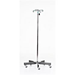 Mid Central Medical Stainless Steel 5-Leg IV Pole