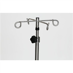 Mid Central Medical Chrome 5-Leg Space Saving IV Pole, 4 Hook Top