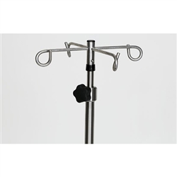 Mid Central Medical Stainless Steel 6-Leg IV Pole, 4 Hook Top
