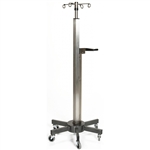 Mid Central Medical Lift Assist Stainless Steel IV Pole - 4 Hook