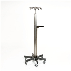 Mid Central Medical Lift Assist Stainless Steel IV Pole - 8 Hook