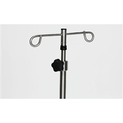 Mid Central Medical Stainless Steel 5-Leg spider IV Pole, 2 Hook Top