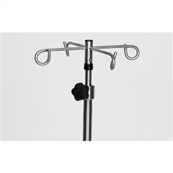 Mid Central Medical Stainless Steel 5-Leg spider IV Pole, 4 Hook Top