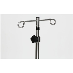 Mid Central Medical Chrome 5-Leg Spider IV Pole with 2 Hook Top