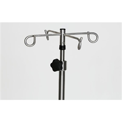 Mid Central Medical Chrome 5-Leg Spider IV Pole with 4 Hook Top