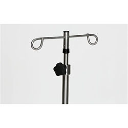 Mid Central Medical Stainless Steel 6-Leg Spider IV Pole, 2 Hook Top