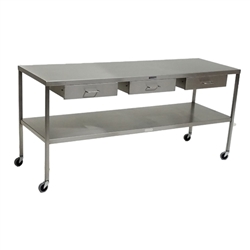 Mid Central Medical Instrument/Back Table with Drawers