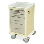 Harloff M-Series X-Short Procedure Cart, Four Drawers with Electronic Pushbutton Lock